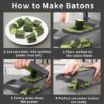 16PC Modern Multifunctional Push Vegetable Cutter Manual Food Chopper Stainless Steel Easy Clean Dishwasher Kitchen Accessory - Image 3